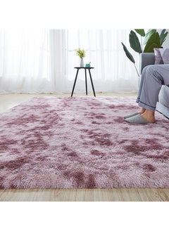 Buy Extra Soft Tie Dyed Living Room Faux Fur Fluffy Carpet With Antislip Bottom (Size 120×160CM), Rectangle in UAE