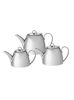 Buy Stainless Steel Teapot Set 3 Pieces 600ml/900ml/1200ml in Saudi Arabia
