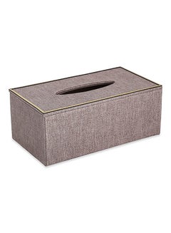 اشتري Luela Tissue Box Cover, Brown - 26x10 cm في الامارات