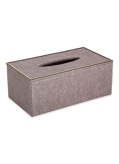 اشتري Luela Tissue Box Cover, Brown - 26x10 cm في الامارات