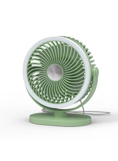 اشتري LED Night Light Mute Desktop Cooling Ceiling Fan Green في الامارات