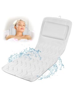 Buy Full Body Bath Pillow, 3D Bathtub Cushion Mat for Head Neck Shoulder and Back Support with Non-Slip Suction Cups Air Mesh & Quick Drying in UAE