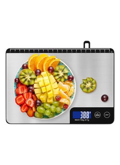 Buy 33lb Digital Kitchen Scale Large Weighing Area, Professional Electronic food Scale, Stainless Steel Household Scale, Touch Control, LCD Display, Hangable, 6 Units, Tare Function in Saudi Arabia