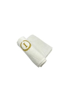 اشتري Embroidered For You (White) Luxury Monogrammed Hand Towel (50 x 80 Cm-Set of 1) 100% cotton, Highly Absorbent and Quick dry, Classic Hotel and Spa Quality Bath Linen-600 Gsm (Golden Letter I) في الامارات