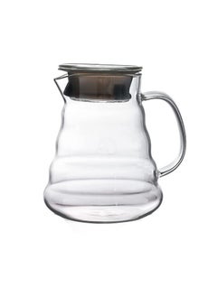 اشتري Glass Coffee Server Pot with Lid 600 ml Clear Pour Over Carafe Kettle for Dripper Filters في الامارات