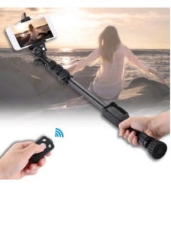 Buy Extendable Selfie Stick with Wireless Remote Control Black in Saudi Arabia