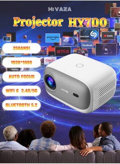 Buy LCD Projector - Auto Focus - Support HD 1080P/4K - 250ANSI Lumen - Smart Projector with Wifi 6 and Bluetooth 5.2 - Android 11 - Portable Mobile Home Theater - Suitable for Games, Office, Movies in Saudi Arabia