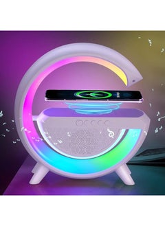 اشتري "Romino G-Shaped Multifunctional Wireless LED Lamp with High Volume Bluetooth Speaker, FM Radio, 6 RGB Music Sync, 15W Fast Charging, 7 Color Changing Night Light for Home, Multicolor" في مصر