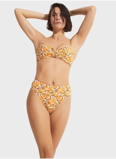 Buy Floral Print Drap Detail Bikinis in UAE