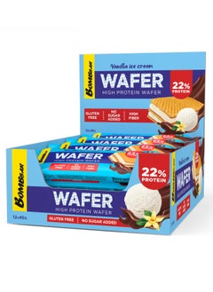 Buy High Protein Wafer with Vanilla Ice Cream Flavor, Gluten Free, High Fiber and No Sugar Added 12x45g in UAE