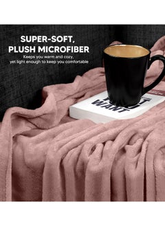 اشتري Fleece Blanket Throw Size Rose Pink 300Gsm Luxury Blanket For Couch Sofa Bed Anti-Static Fuzzy Soft Blanket Microfiber (60X50 Inches) في الامارات