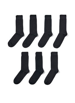 اشتري Men 7 Pair Plain Socks, Black في الامارات