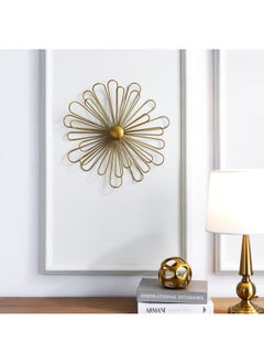 Buy Flora Metal Wall Decor 43.8x43.8x4.4cm- Gold in UAE