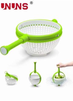 Buy Vegetable Drain Basket,360 Degree Rotating Salad Dryer,Easy To Use Spinning Dryer With Foldable Handle,Wash Fruit Dryer Vegetable Quick Dry in UAE