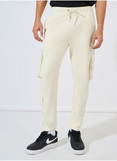 Buy Solid Cargo Joggers with Zipper Pocket in Saudi Arabia