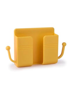 Buy Wall Hanging Wall Mount Mobile Phone Adhesive Holder With Hooks Yellow in UAE