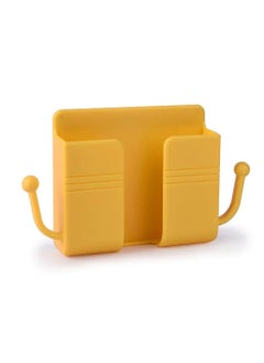 Buy Wall Hanging Wall Mount Mobile Phone Adhesive Holder With Hooks Yellow in UAE