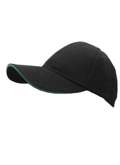 Buy Nenoush Plain Sandwich Baseball Cotton Classic and adjustable buckle closure Cap for Unisex Black Green Sandwich in UAE