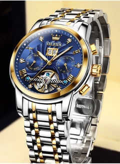 Buy OLEVS Watches Men Automatic,Self Winding Skeleton Watches for Men Tourbillon No Battery,Luxury Stainless Steel Watch with Date Mechanical Men's Watches Waterproof Fashion for Men in Saudi Arabia