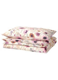 Buy Duvet Cover And Pillowcase Multicolour And Floral Pattern 150X200 And 50X80 Cm in Saudi Arabia