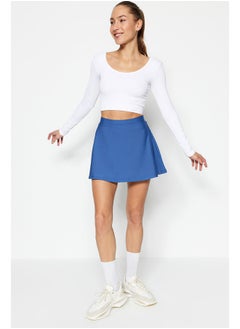 اشتري Indigo 2 Layer Tennis Knitted Sports Shorts Skirt With Inner Shorts TWOSS22SR00067 في مصر