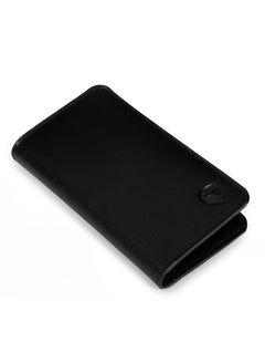 Buy Long Wallet for Men 100% Genuine Leather with RFID Protection Black in UAE