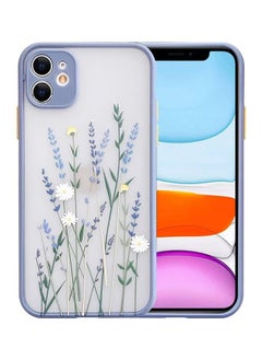 اشتري Compatible for iPhone 11 Case for Clear Flowers Pattern Frosted PC Back 3D Floral Girls Woman and Soft TPU Bumper Protective Silicone Slim Shockproof Case for iPhone 11 Purple في السعودية