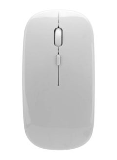 Buy Dual-Mode Wireless Mouse Bluetooth 5.0 & USB 2.4G, Silent Noiseless Slim Design for Laptop, 4 Adjustable DPI Levels Compatible With Mackbook HP Acer Lenovo Thinkpad in White in UAE
