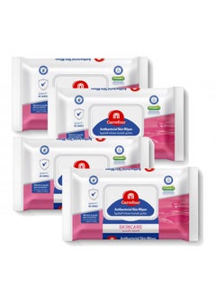 Buy Anti-Bacterial Skin Care 40 Wipes White Pack of 4 in UAE