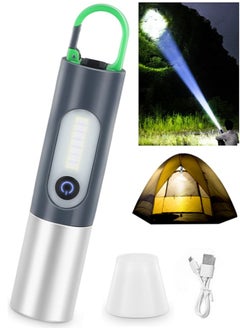 Buy Super Bright Flashlight, Multifunctional Rechargeable Flashlight, Telescoping with 4 Modes Flashlight for Outdoor, Emergencies, Camping, Daily Use in Saudi Arabia