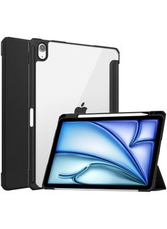 Buy Case Compatible with iPad Air 11 (2024)/iPad Air 6 11.0", Tri-fold Smart Tablet Case with Pencil Holder, Soft TPU Bumper Transparent Acrylic Back Shell with Auto Wake/Sleep in Saudi Arabia