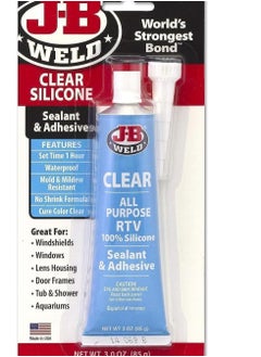 اشتري J-B Weld 31310 All-Purpose RTV Silicone Sealant and Adhesive - 3 oz. - Clear في الامارات