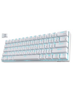 Buy RK61 Wireless 60% Mechanical Gaming Keyboard, Ultra-Compact Bluetooth Keyboard with Tactile Blue Switches, Compatible for Multi-Device Connection, White in Saudi Arabia