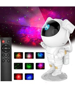 اشتري Star Projector Galaxy Night Light - Astronaut Starry Nebula Ceiling LED Projection Lamp with Timer, Remote Control, Adjustable Head Angle في الامارات