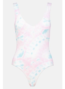 Buy Women Tie Dye One Piece Swimwear, Pink Combo in UAE