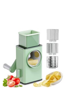 Buy Manual Cheese Rotary Slicer And Grater With 3 Blades in Saudi Arabia