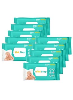 Buy Baby Wet Wipes Enriched With Aloevera And Jojoba Oil (80Pcs Pack Of 10) in UAE