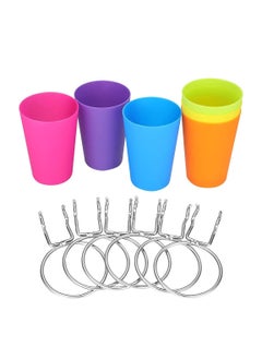 Buy Cups and Hooks, 6 Set Pegboard Accessories, Cups Holder Organizer Baskets Hooks Kit, for Art and Craft Supplies Storage (Blue, Yellow, Green, Rose Red, Orange, Purple) in Saudi Arabia