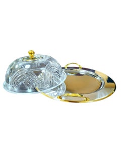 Buy Round cake and dessert tray with transparent lid 40×40cm in Saudi Arabia