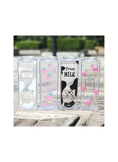 Buy Uonlytech 500ml Milk Carton Shaped Water Bottle Sports Gym Motivational Water Bottle Square Milk Bottle Juice Box Portable Bottle for Drinks Beverage Juice in Egypt