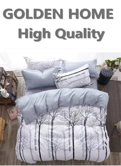 Buy King/queen/single size, striped pattern duvet cover set. 6 Piece set includes 1 Comforter Cover, 1 Fitted Bedsheet, 4 Pillowcases in UAE