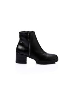 Buy Women's Multi Material Block Heeled Zipped half boots in Egypt