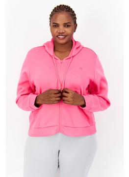 اشتري Women Sportswear Fit Logo Sleeve Outdoor Sweatshirt, Pink في الامارات