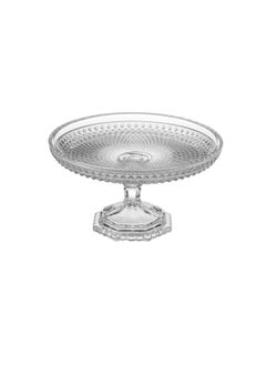 Buy Glass Serving Plate With Base For Fruits And Sweets 16 cm in Saudi Arabia