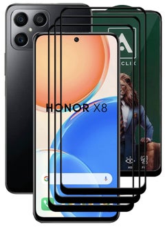 Buy 3 Pieces Antistatic ESD Dustproof Premium Quality High Definition Tempered Glass Screen Protector Designed For Honor X8 in UAE