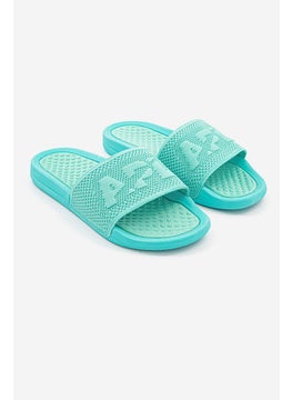 Buy Women Big Logo Techloom Slide Slippers, Mint in Saudi Arabia