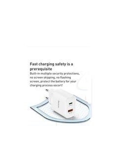 Buy Yesido YC47 USB Double Port USB AND Type C With Lightning Cable Travel Charger  1MM  White in Egypt