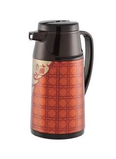 Buy Vacuum Flask Tea Coffee Glass Liner Thermos Japan with Button FS5 Brown 1.3Ltr in UAE