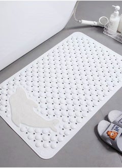 Buy 1-Piece Non-slip Massage Mat For Bathroom PVC White 70x50 Centimeter in UAE