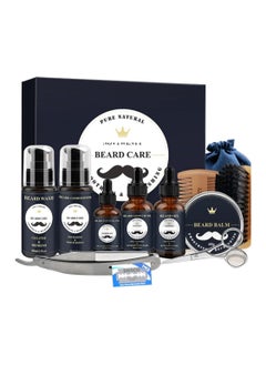 Buy Beard Grooming Kits,10 In 1 Beard Growth Kit with Beard Wash, Beard Oil and Growth Oil, Beard Conditioner, Beard Balm, Beard Brush, Beard Comb, Beard Scissors and Storage Bag, Best Gift for Men in Saudi Arabia